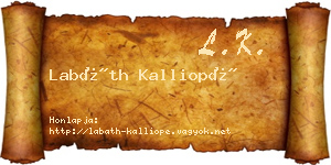 Labáth Kalliopé névjegykártya